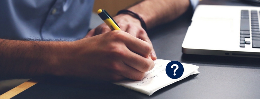 Question mark on note pad, experiment